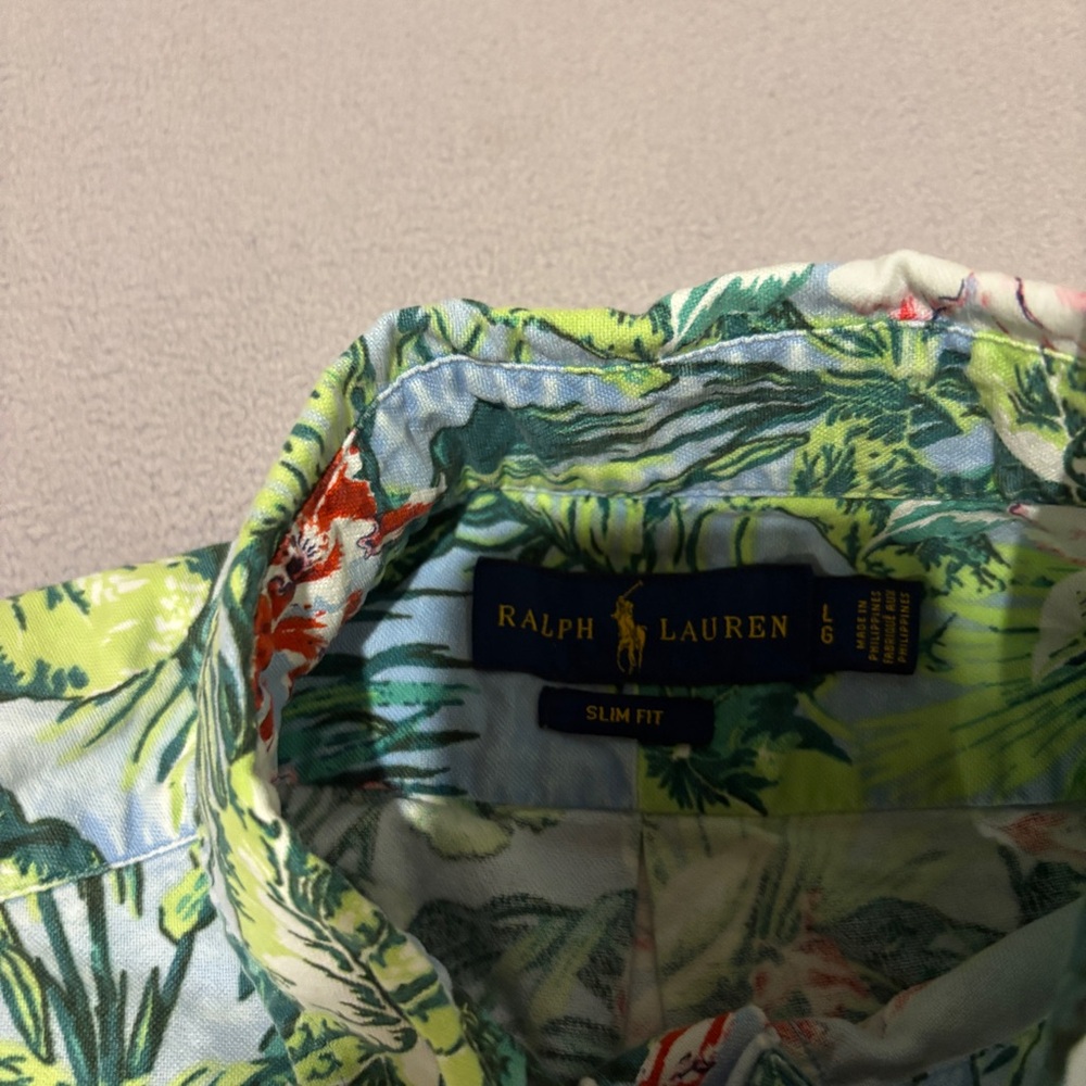Polo Ralph Lauren Hawaiian Shirts Mens Large Slim Fit Floral Summer Casual - Picture 3 of 6